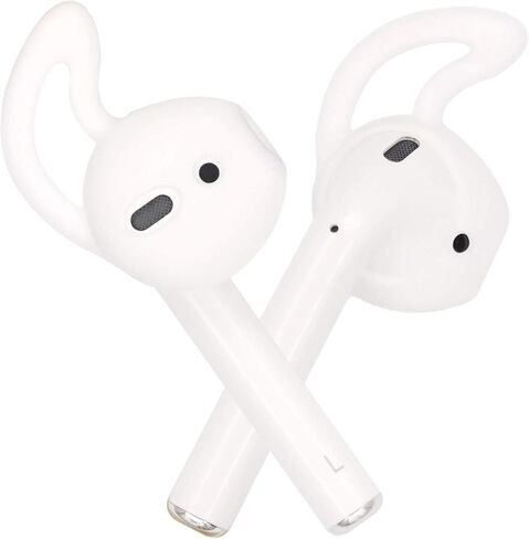 ALXCD Ear Tips Compatible with AirPods Headset MMEF2AM/A, 6 Pairs Anti-Slip Silicone Ear Tips Earbud Cover, Compatible with AirPods 1 Air Pod 2 Sport, 6 Pairs, White in Kuwait
