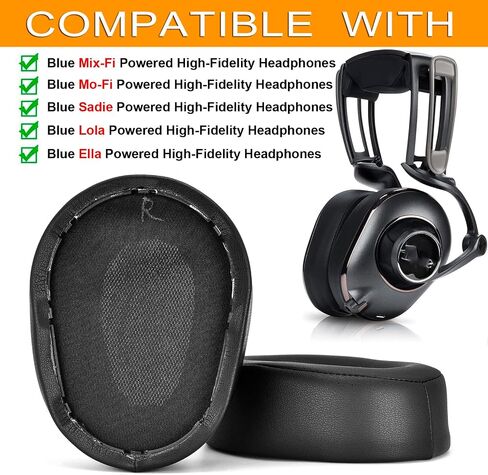 Mo-Fi Ear Pads Replacement Ear Cushion Compatible with Blue Mix-Fi/Mo-Fi/Sadie/Lola/Ella Headphones,Softer Protein Leather and Memory Foam,High-Density Noise Cancelling Foam, Added Thickness in Saudi Arabia