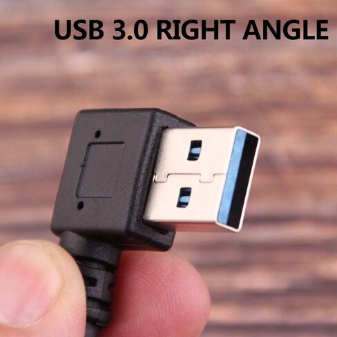 Oxsubor USB C 90 Degree Right Angle Cable Extension USB 3.0 Type c Cable Left & Right Angle Male (25CM,9.8IN)(2 Pack) in Kuwait