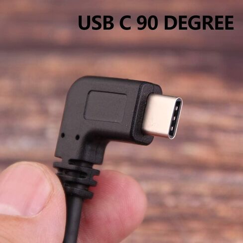 Oxsubor USB C 90 Degree Right Angle Cable Extension USB 3.0 Type c Cable Left & Right Angle Male (25CM,9.8IN)(2 Pack) in Kuwait