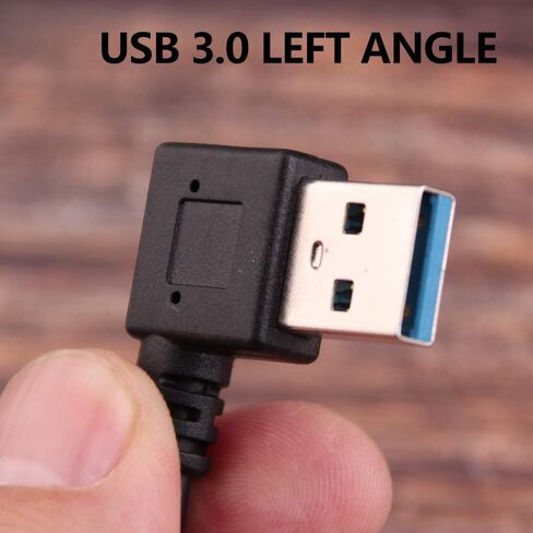 Oxsubor USB C 90 Degree Right Angle Cable Extension USB 3.0 Type c Cable Left & Right Angle Male (25CM,9.8IN)(2 Pack) in Kuwait