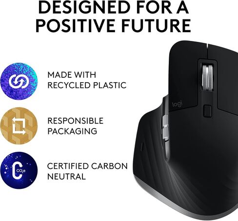 Logitech MX Master 3 – Advanced Wireless Mouse for Mac, Ultrafast Scrolling, Ergonomic Design, 4000 DPI, Customisation, USB-C, Bluetooth, MacBook Pro,Macbook Air,iMac, iPad Compatible - Space Grey in Saudi Arabia