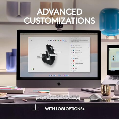 Logitech MX Master 3 – Advanced Wireless Mouse for Mac, Ultrafast Scrolling, Ergonomic Design, 4000 DPI, Customisation, USB-C, Bluetooth, MacBook Pro,Macbook Air,iMac, iPad Compatible - Space Grey in Saudi Arabia