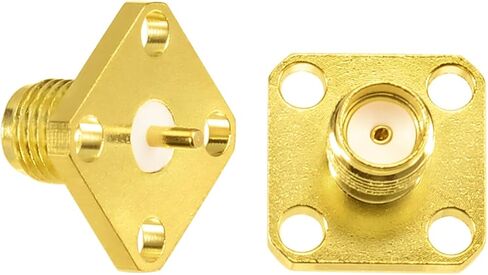 Superbat SMA Connectors SMA Female 4 Holes Panel Chassis Mount Flange Solder Cup Connector SMA Bulkhead Connector 5-Pack in Kuwait