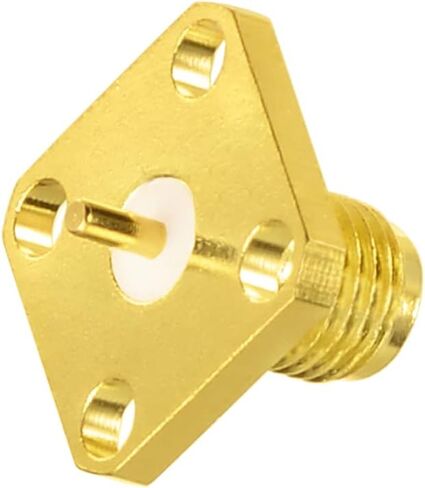 Superbat SMA Connectors SMA Female 4 Holes Panel Chassis Mount Flange Solder Cup Connector SMA Bulkhead Connector 5-Pack in Kuwait