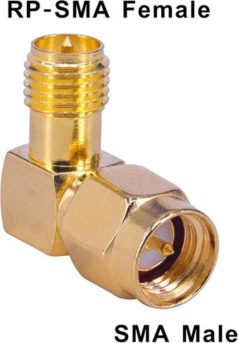 BOOBRIE 2-Pack SMA 90 درجة محول SMA ذكر إلى RP-SMA أنثى موصل الزاوية اليمنى SMA الكوع RF محول محوري لطائرة بدون طيار FPV هوائي واي فاي إشارة معززة راديو مكرر in Saudi Arabia