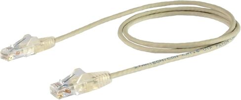 StarTech.com 1.5 m CAT6 Cable - Slim CAT6 Patch Cord - Black - Snagless RJ45 Connectors - Gigabit Ethernet Cable - 28 AWG (N6PAT150CMBKS) in Kuwait