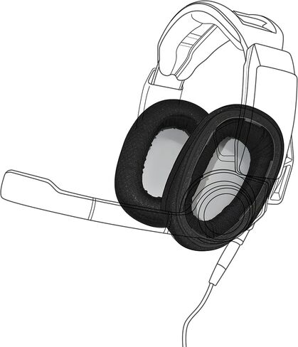 Earpadz Replacement for Sennheiser GSP 500, 550, 600 Headphone Ear Pads, Protein Leather Headphone Cushions (Midnight, Black, 1 Pair) in Kuwait