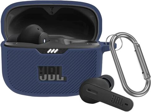 Miimall متوافق مع غطاء حافظة JBL Tune 230NC TWS، [سلسلة مفاتيح مضادة للفقد] حافظة جلدية ناعمة مقاومة للخدش من السيليكون لملحقات حافظة JBL Tune 230NC مع حلقة تسلق (أبيض) in Saudi Arabia