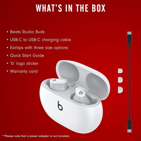 Beats Studio Buds - سماعات أذن لاسلكية حقيقية لإلغاء الضوضاء - Beats Red (تم تجديد الإصدار المميز) in Kuwait