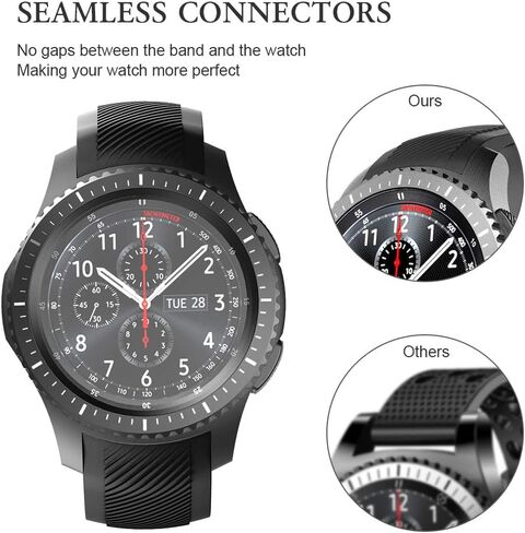 NotoCity لـ Gear S3 Frontier Band No Gaps، سوار بديل من السيليكون لساعة Samsung Gear S3 Frontier/Gear S3 Classic/Galaxy Watch 46 مم (أبيض) in Kuwait