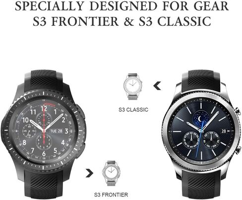 NotoCity لـ Gear S3 Frontier Band No Gaps، سوار بديل من السيليكون لساعة Samsung Gear S3 Frontier/Gear S3 Classic/Galaxy Watch 46 مم (أبيض) in Kuwait