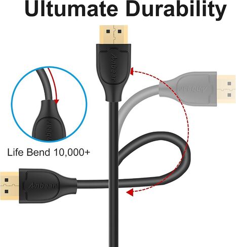 4K HDMI Extension Cable 1FT (2 Pack), High Speed 4K@60HZ HDMI Extender (Male to Female) Compatible for Xbox One S 360, PS5, PS4, Roku TV Stick, Blu Ray Player in Kuwait