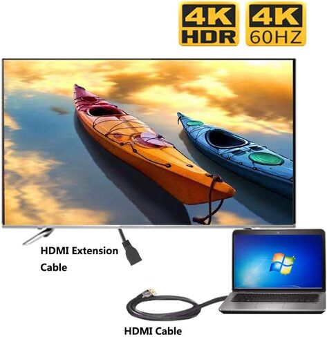 4K HDMI Extension Cable 1FT (2 Pack), High Speed 4K@60HZ HDMI Extender (Male to Female) Compatible for Xbox One S 360, PS5, PS4, Roku TV Stick, Blu Ray Player in Kuwait