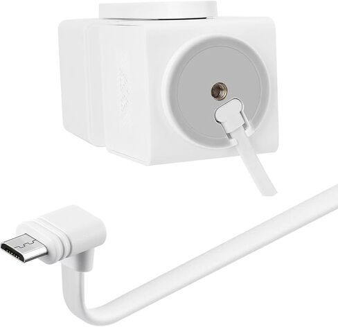 Smays 20 ft Cable for WYZE Cam Pan v3 Camera, Flat Micro USB Extension Power Cord, 90 Degree White in Saudi Arabia