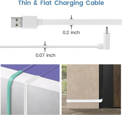 Smays 20 ft Cable for WYZE Cam Pan v3 Camera, Flat Micro USB Extension Power Cord, 90 Degree White in Saudi Arabia