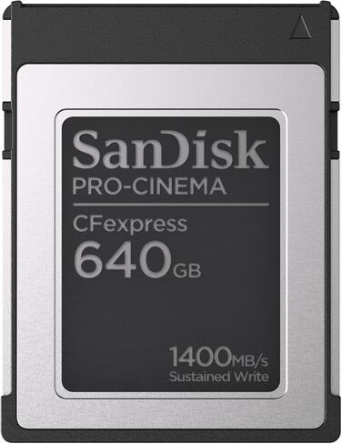 SanDisk 640GB PRO-Cinema CFexpress Type B - Up to 1700MB/s Read Speeds, 8K Video Capture, CFexpress Type B Card - SDCFEC-640G-GN4NN in Kuwait