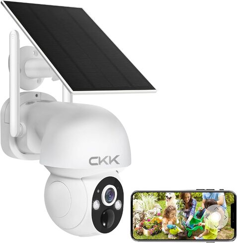 CKK 2pcs 3MP PTZ Camera System, The Wireless Security Cameras Outdoor with Floodlights & Siren, Floodlights & Siren, 2 Way Audio, Color Night Vision, 24/7 Record, Pan Tilt Zoom in Saudi Arabia