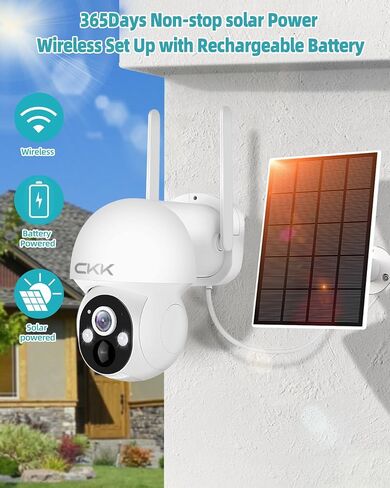 CKK 2pcs 3MP PTZ Camera System, The Wireless Security Cameras Outdoor with Floodlights & Siren, Floodlights & Siren, 2 Way Audio, Color Night Vision, 24/7 Record, Pan Tilt Zoom in Saudi Arabia