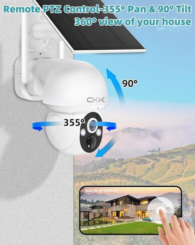 CKK 2pcs 3MP PTZ Camera System, The Wireless Security Cameras Outdoor with Floodlights & Siren, Floodlights & Siren, 2 Way Audio, Color Night Vision, 24/7 Record, Pan Tilt Zoom in Saudi Arabia