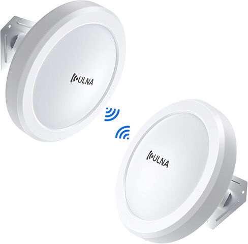 ULNA Wireless Bridge Gigabit, 1Gbps Point to Point WiFi Bridge Outdoor Kit with 16dBi High-gain Antenna,5.8G Long Range CPE Up to 5KM, Plug and Play, 27dbm, 24V POE Power, Ip65 Waterproof in Kuwait
