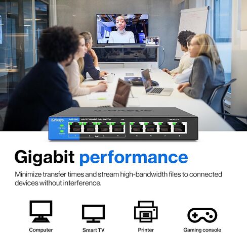 لينكسيس الأعمال LGS108P 8-ميناء سطح المكتب جيجابت بو+التبديل غير المدارة I المعادن الضميمة in Kuwait