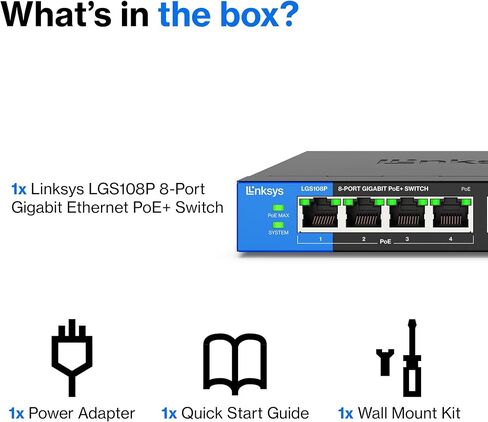 لينكسيس الأعمال LGS108P 8-ميناء سطح المكتب جيجابت بو+التبديل غير المدارة I المعادن الضميمة in Kuwait