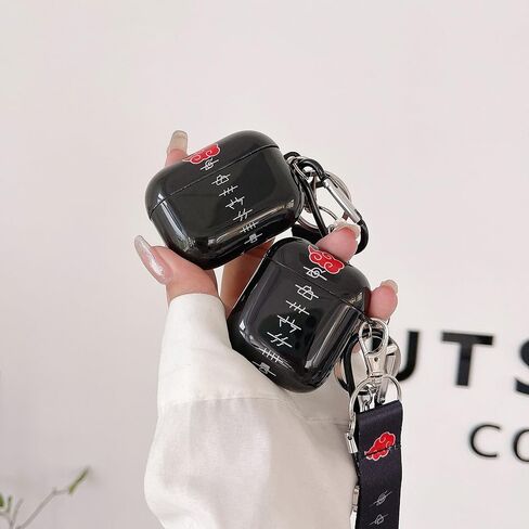 مع غطاء حافظة Airpod بسلسلة مفاتيح باللون الأحمر، جراب Anime Airpod 1/2 شخصي وعملية IMD فريدة من نوعها من مادة TPU الناعمة in Kuwait