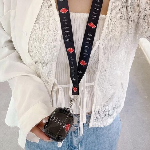 مع غطاء حافظة Airpod بسلسلة مفاتيح باللون الأحمر، جراب Anime Airpod 1/2 شخصي وعملية IMD فريدة من نوعها من مادة TPU الناعمة in Kuwait