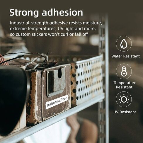 Replace for Dymo Rhino 4200 5200 Label Tape 18483 Industrial Permanent Polyester Labels 1/2" Work with DYMO Labelwriter and Rhino 4200 5200 5000 6000 6500 Label Maker, Black on White, 18 Feet, 6-Pack in Kuwait