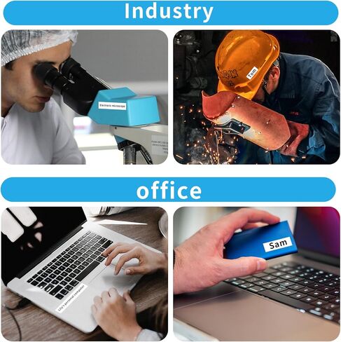 Topcolor 3-Pack متوافق مع شريط الملصقات الصناعية لرينو 18444 شريط ملصقات الفينيل الدائم 12 مم أسود على أبيض لرينو 4200 5200 5000 6000 صانع الملصقات، 1/2 بوصة × 18 قدم in Kuwait