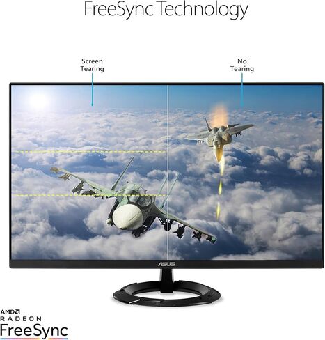 شاشة الألعاب ASUS مقاس 27 بوصة بدقة 1080 بكسل (VZ279QG1R) - دقة عالية كاملة، IPS، 75 هرتز، 1 مللي ثانية، ضبابية الحركة المنخفضة للغاية، FreeSync، العناية بالعين، منفذ DisplayPort، HDMI، قابلة للإمالة، نحيفة للغاية، أسود in Kuwait