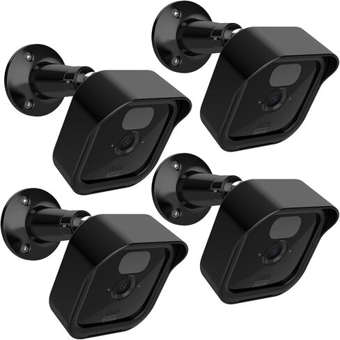 4 Pack Blink Outdoor Camera Mount, Blink Camera Mount Wall Mount 360° Adjustable Protective Case Housing Mount Stand Base Accessories for Blink Camera System, Black in Kuwait