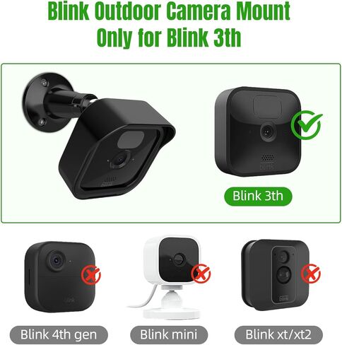 4 Pack Blink Outdoor Camera Mount, Blink Camera Mount Wall Mount 360° Adjustable Protective Case Housing Mount Stand Base Accessories for Blink Camera System, Black in Kuwait