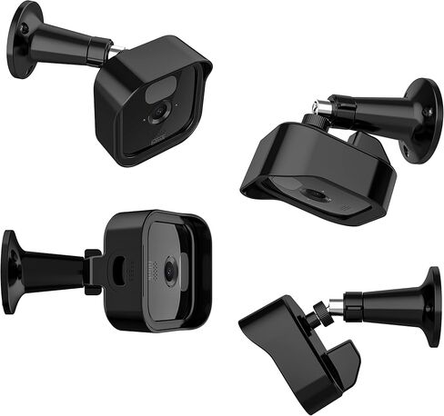 4 Pack Blink Outdoor Camera Mount, Blink Camera Mount Wall Mount 360° Adjustable Protective Case Housing Mount Stand Base Accessories for Blink Camera System, Black in Kuwait