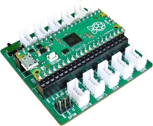 Grove Shield for Pi Pico v1.0، هو درع للتوصيل والتشغيل لـ Raspberry Pi Pico، مع 2 × I2C ، 2 × UART ، 3 × رقمي ، 3 × تناظري ، SPI ، SWD Debug واجهة in Kuwait
