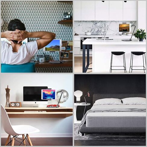 حامل مكتب للكمبيوتر اللوحي MagicHold من الألومنيوم بذراع طويل متوافق مع iPhone/iPad/iPad Mini/iPad Pro 12.9 بوصة/ أي هاتف/أجهزة لوحية/قارئ كتب إلكترونية 4-13 بوصة، دوران 360 درجة للمنزل والمكتب والمطبخ (أسود) in Kuwait