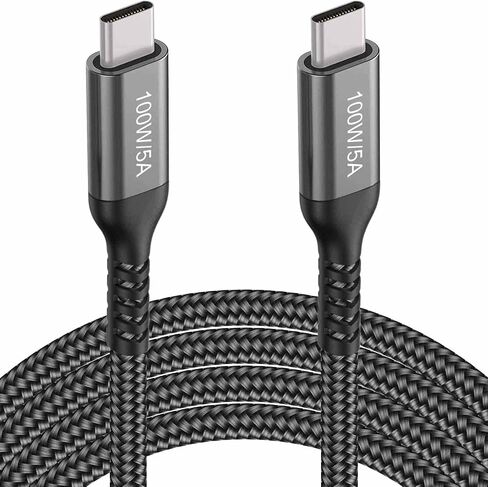 كابل USB C إلى USB C بطول 15 قدم 100 وات/5 أمبير، شحن سريع من النوع C، سلك شاحن PD لهاتف iPhone 15 Pro Max، MacBook Air 13"، iMac، iPad Pro/Air، Samsung Galaxy Note 20 10 S23 S22، OnePlus 9 8T، Pixel 5، PS5، أجهزة إكس بوكس، السطح in Kuwait