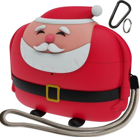 حافظة OCING Christmas Santa Claus Airpods Pro الجيل الثاني، متوافقة مع AirPods Pro 2nd/1st (2022/2019)، تدعم الشحن اللاسلكي. in Kuwait