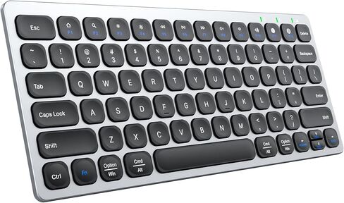 لوحة مفاتيح بلوتوث متعددة الأجهزة Kwumsy KS01، تعمل مع سطح المكتب/الكمبيوتر المحمول/الهاتف الذكي/iPad/iPhone/Apple TV، متوافقة مع أنظمة Windows/Mac/Chrome OS/Android in Kuwait