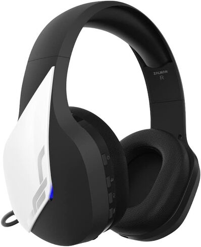 Zalman HPS700 Archer، سماعة رأس لاسلكية مع الألعاب والموسيقى وأوضاع الصوت المباشر ومؤشر LED وميكروفون قابل للفصل، وكابل USB-C إلى كابل شحن، ووسائد أذن من إسفنج الذاكرة من القماش المنسوج الفاخر (أسود) in Saudi Arabia