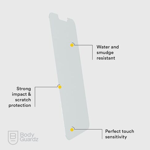 BodyGuardz Pure Glass Screen Protector for iPhone 14, Premium 9H Hardness Tempered Glass with Easy Installation, Superior Optical Clarity, Perfect Touch Sensitivity in Saudi Arabia