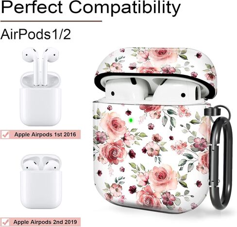 غطاء حافظة Sangkoo AirPods لجهاز Aidpod 2/1، جلد واقي مقاوم للصدمات مع سلسلة مفاتيح لحقيبة شحن Apple AirPods الجيل الثاني الأول (العلم الأمريكي) in Kuwait