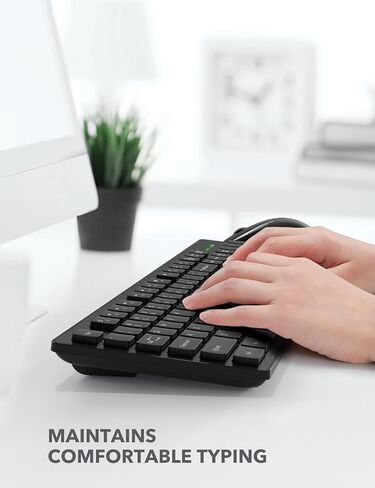 لوحة مفاتيح وماوس لاسلكية SABLUTE، مجموعة ماوس ولوحة مفاتيح لاسلكية كاملة الحجم، مجموعة ماوس لوحة مفاتيح لاسلكية USB 2.4 جيجا هرتز لأجهزة الكمبيوتر المكتبية وأجهزة الكمبيوتر المحمولة والنوافذ (أسود) in Kuwait