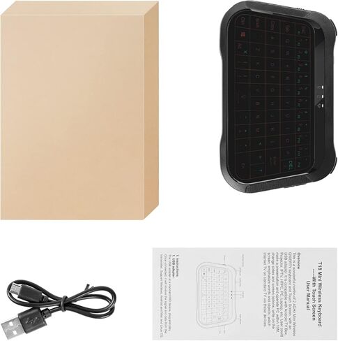 كيبورد صغير لاسلكي باضاءة خلفية كاملة الحجم مع لوحة لمس وشاشة لمس لاجهزة اندرويد تي في بوكس/تلفزيون ذكي/الكمبيوتر/ويندوز/MacOS/لينكس/اكس بوكس/صندوق التلفزيون الذكي، هدية للاطفال والكبار in Kuwait