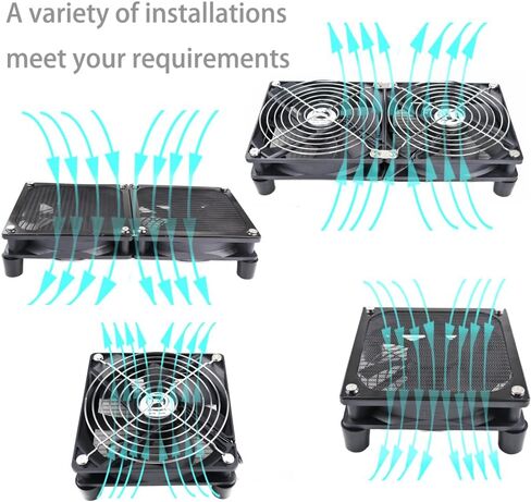 مروحة هيكل 120 مم، مروحة تبريد مع تحكم في السرعة، طاقة USB 5 فولت، ضوضاء منخفضة، فلتر غبار، محرك هادئ، 1700 دورة في الدقيقة - مروحة مزدوجة in Kuwait