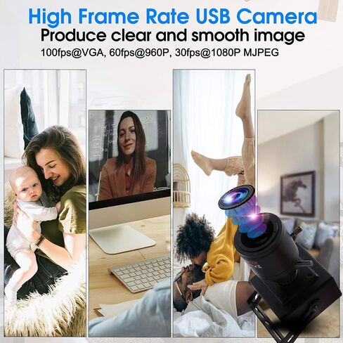 كاميرا ويب SVPRO 1080P Full HD Mini USB 2MP CMOS OV2710 4 مم عدسات تركيز يدوية CS Mount Camera معدل إطار مرتفع 30 إطارًا في الثانية/60 إطارًا في الثانية/100 إطارًا في الثانية لسطح المكتب لكاميرا USB لنظام Linux Windows Android، التوصيل والتشغيل in Kuwait