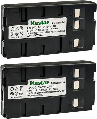 Kastar 2-Pack 6.0V 2100mAh Nickel Metal Hydride (Ni-MH) Battery Replacement for JVC BN-V11U BN-V12U BN-V14U BN-V15U BN-V18U BN-V20U BN-V22U BN-V24U BN-V25U BN-V400U BN-V60U BN-V65 Battery in Saudi Arabia