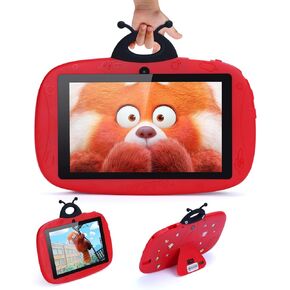 Toddler Tablet，7 Inch Android 12 Kids Tablets, Red 32GB Storage, 2MP+5MP Dual Cameras, Cute Educational Learning Childs Tablette Enfant for Boys Girls in Kuwait