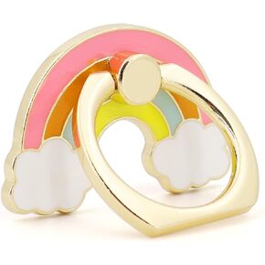 حامل حلقي للهاتف من LaMignonne، مقبض إصبع معدني بألوان قوس قزح، دوران 360 درجة، مسند قلاب 180 درجة، مقبض هاتف عالمي متوافق مع جميع الهواتف الذكية in Kuwait